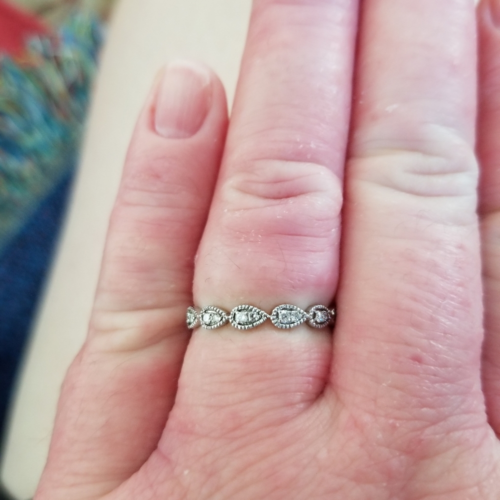 Diamond and White Gold Stacking Band